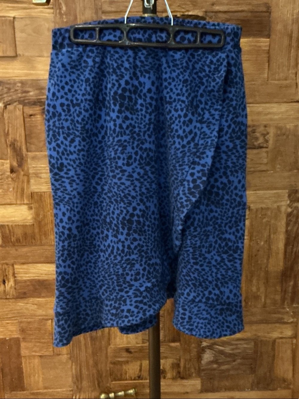 NWOT Blue Leopard Print Wrap Skirt